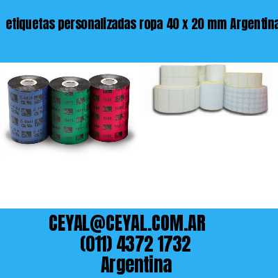 etiquetas personalizadas ropa 40 x 20 mm	Argentina