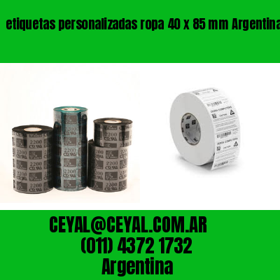 etiquetas personalizadas ropa 40 x 85 mm	Argentina