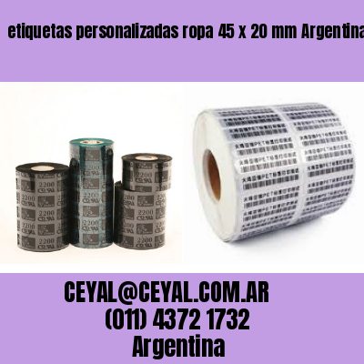etiquetas personalizadas ropa 45 x 20 mm	Argentina