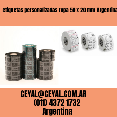 etiquetas personalizadas ropa 50 x 20 mm	Argentina