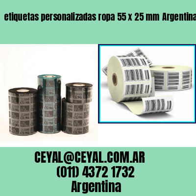 etiquetas personalizadas ropa 55 x 25 mm	Argentina