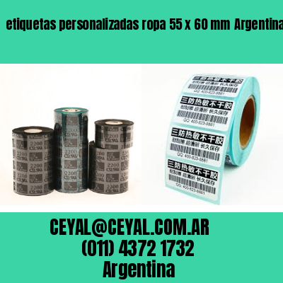etiquetas personalizadas ropa 55 x 60 mm	Argentina