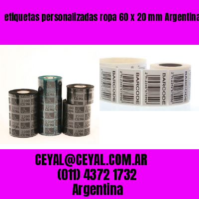 etiquetas personalizadas ropa 60 x 20 mm	Argentina