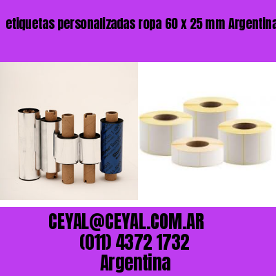 etiquetas personalizadas ropa 60 x 25 mm	Argentina
