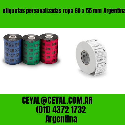 etiquetas personalizadas ropa 60 x 55 mm	Argentina