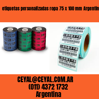 etiquetas personalizadas ropa 75 x 100 mm	Argentina