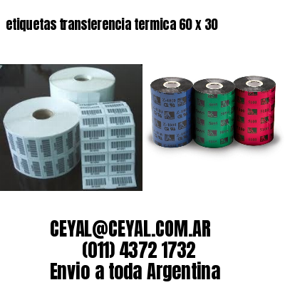 etiquetas transferencia termica 60 x 30