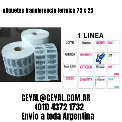 etiquetas transferencia termica 75 x 25