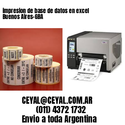impresion de base de datos en excel Buenos Aires-GBA