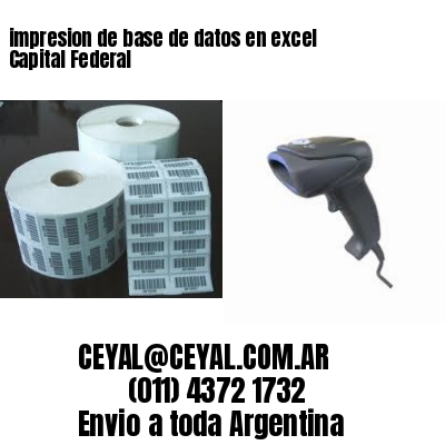 impresion de base de datos en excel Capital Federal