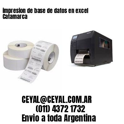 impresion de base de datos en excel Catamarca
