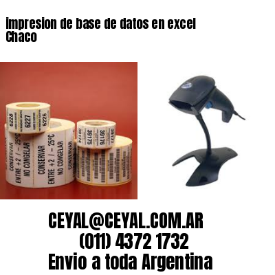 impresion de base de datos en excel Chaco