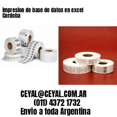 impresion de base de datos en excel Cordoba