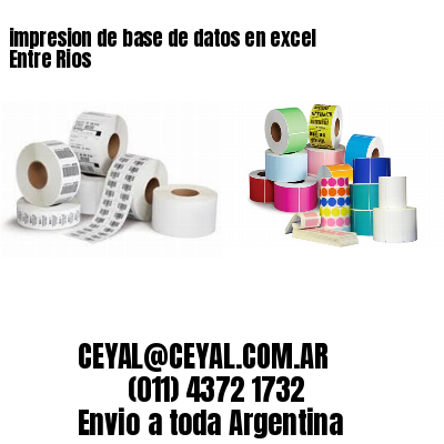 impresion de base de datos en excel Entre Rios