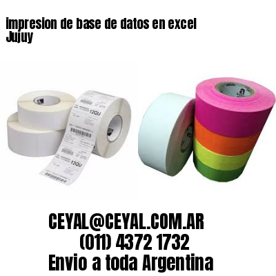 impresion de base de datos en excel Jujuy