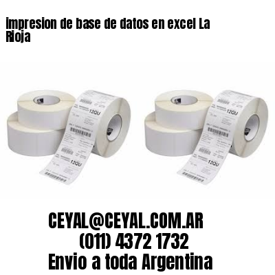 impresion de base de datos en excel La Rioja