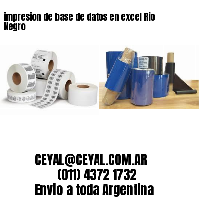 impresion de base de datos en excel Rio Negro