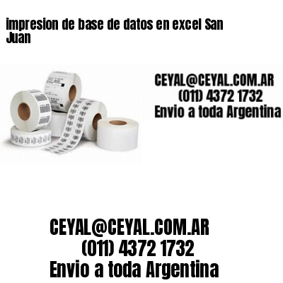 impresion de base de datos en excel San Juan