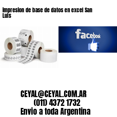 impresion de base de datos en excel San Luis