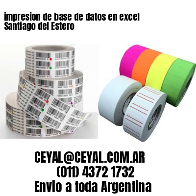 impresion de base de datos en excel Santiago del Estero
