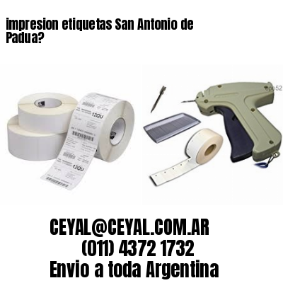 impresion etiquetas San Antonio de Padua?