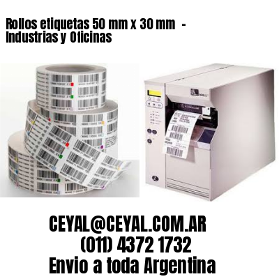 Rollos etiquetas 50 mm x 30 mm  – Industrias y Oficinas
