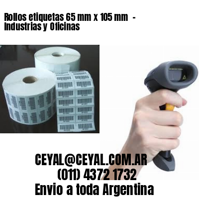 Rollos etiquetas 65 mm x 105 mm  – Industrias y Oficinas