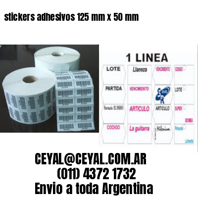 stickers adhesivos 125 mm x 50 mm