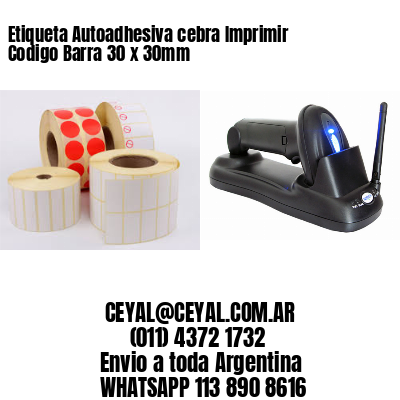 Etiqueta Autoadhesiva cebra Imprimir Codigo Barra 30 x 30mm