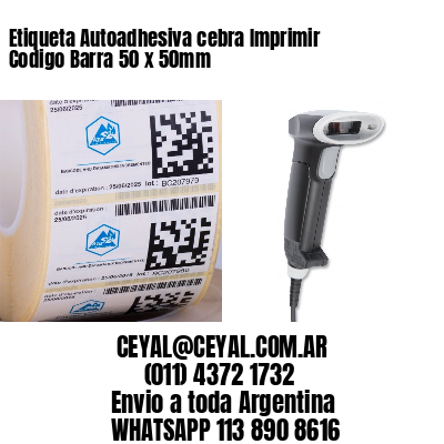Etiqueta Autoadhesiva cebra Imprimir Codigo Barra 50 x 50mm