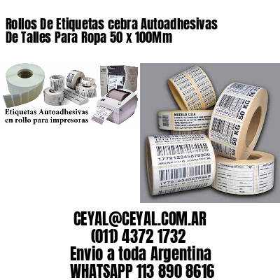 Rollos De Etiquetas cebra Autoadhesivas De Talles Para Ropa 50 x 100Mm