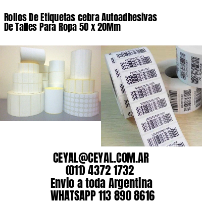 Rollos De Etiquetas cebra Autoadhesivas De Talles Para Ropa 50 x 20Mm