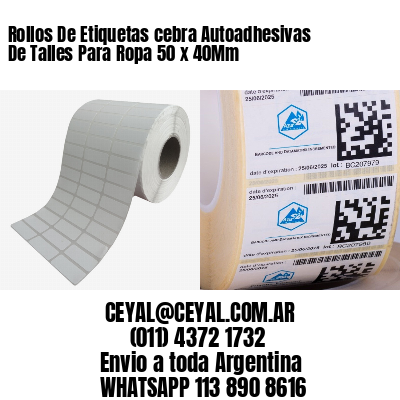 Rollos De Etiquetas cebra Autoadhesivas De Talles Para Ropa 50 x 40Mm