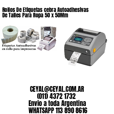 Rollos De Etiquetas cebra Autoadhesivas De Talles Para Ropa 50 x 50Mm