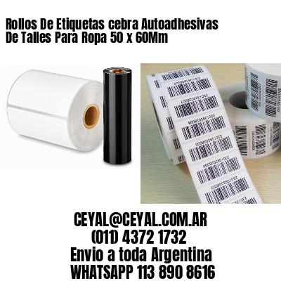 Rollos De Etiquetas cebra Autoadhesivas De Talles Para Ropa 50 x 60Mm
