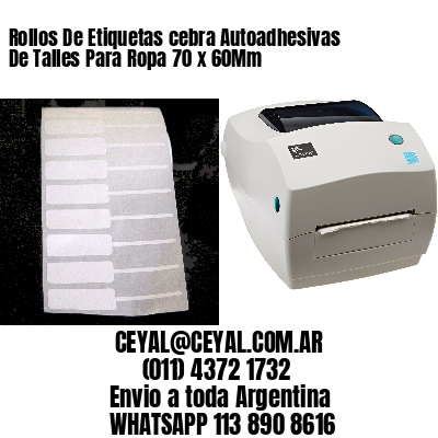 Rollos De Etiquetas cebra Autoadhesivas De Talles Para Ropa 70 x 60Mm