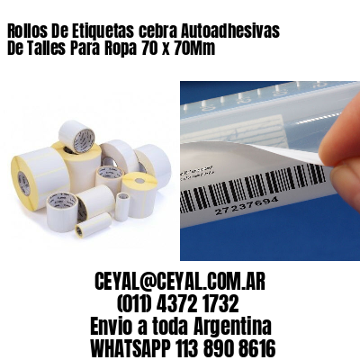 Rollos De Etiquetas cebra Autoadhesivas De Talles Para Ropa 70 x 70Mm