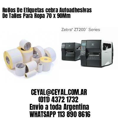 Rollos De Etiquetas cebra Autoadhesivas De Talles Para Ropa 70 x 90Mm
