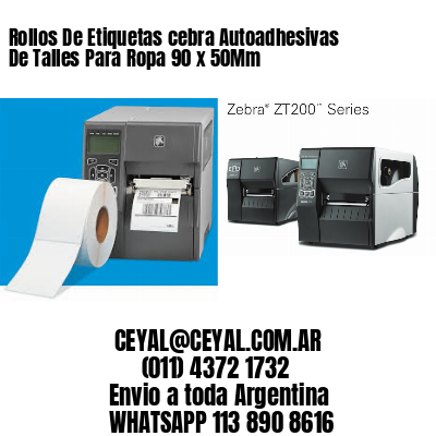 Rollos De Etiquetas cebra Autoadhesivas De Talles Para Ropa 90 x 50Mm