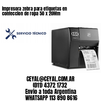 impresora zebra para etiquetas en confeccion de ropa 50 x 20Mm