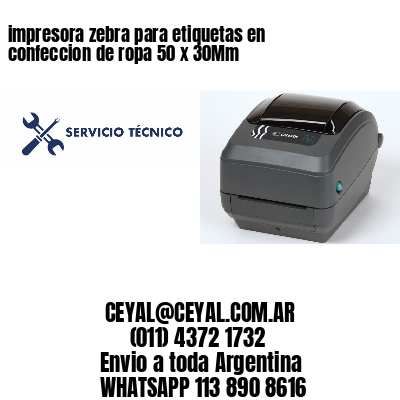 impresora zebra para etiquetas en confeccion de ropa 50 x 30Mm