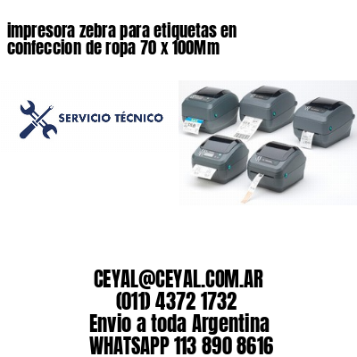 impresora zebra para etiquetas en confeccion de ropa 70 x 100Mm