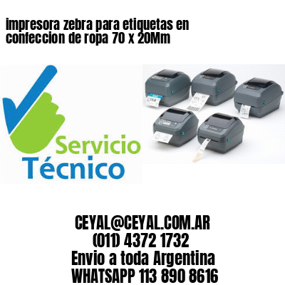 impresora zebra para etiquetas en confeccion de ropa 70 x 20Mm