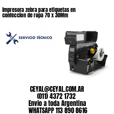 impresora zebra para etiquetas en confeccion de ropa 70 x 30Mm