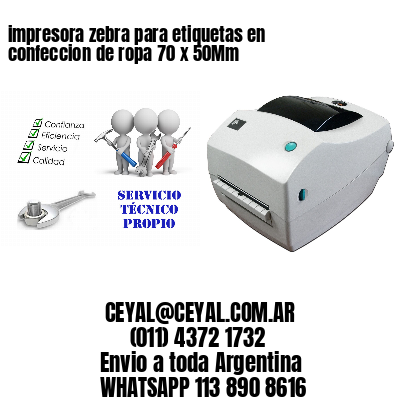 impresora zebra para etiquetas en confeccion de ropa 70 x 50Mm