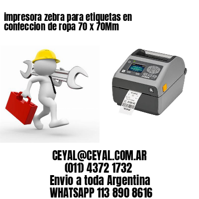 impresora zebra para etiquetas en confeccion de ropa 70 x 70Mm