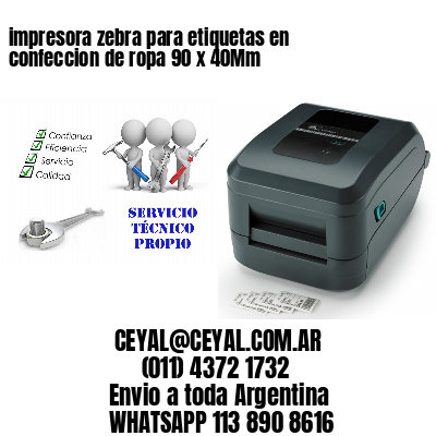 impresora zebra para etiquetas en confeccion de ropa 90 x 40Mm