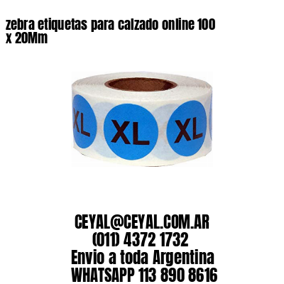 zebra etiquetas para calzado online 100 x 20Mm