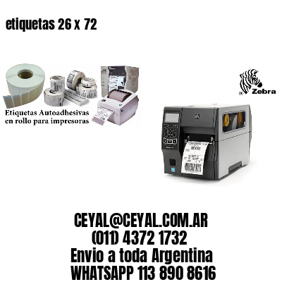 etiquetas 26 x 72