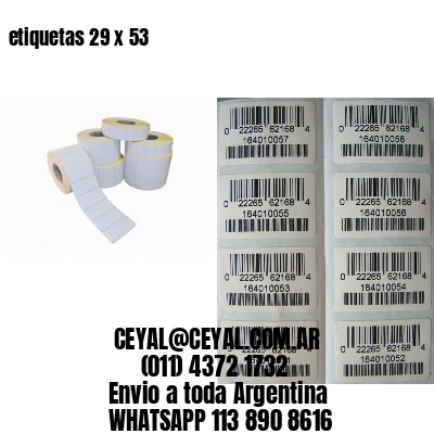 etiquetas 29 x 53